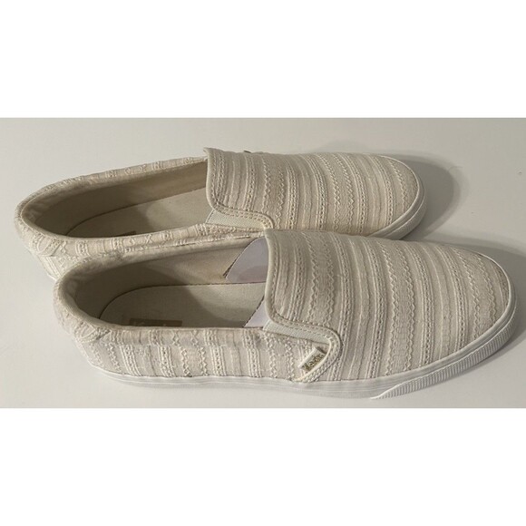 Keds Sami Slip On Sneakers Embroidered Off-White Canvas Size 10 EUC - Picture 2 of 8